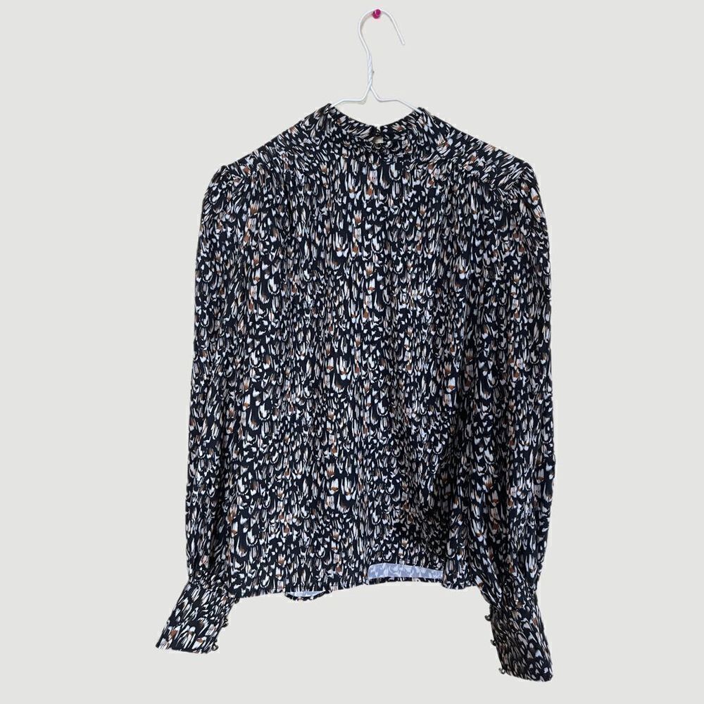 Express Shirt Women's XS/TP  Multicoloured Long Sleeve Silky Blouse  NWT